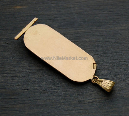 Egyptian 18k Solid Gold  Personalized Customized Solid 18K Gold Cartouche WORLD WIDE Express Shipping Up to (4 Characters)