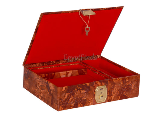Large Unisex Egyptian leather Colored Egypt Nile Map trinket box jewelry box Jewelry Box