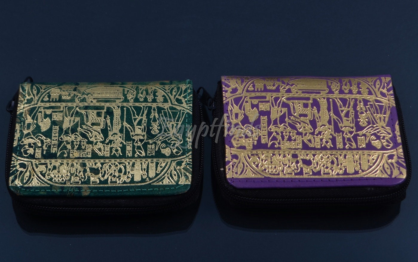 Egyptian Genuine Leather Horus Nekhbt And Osiris Coin Purse