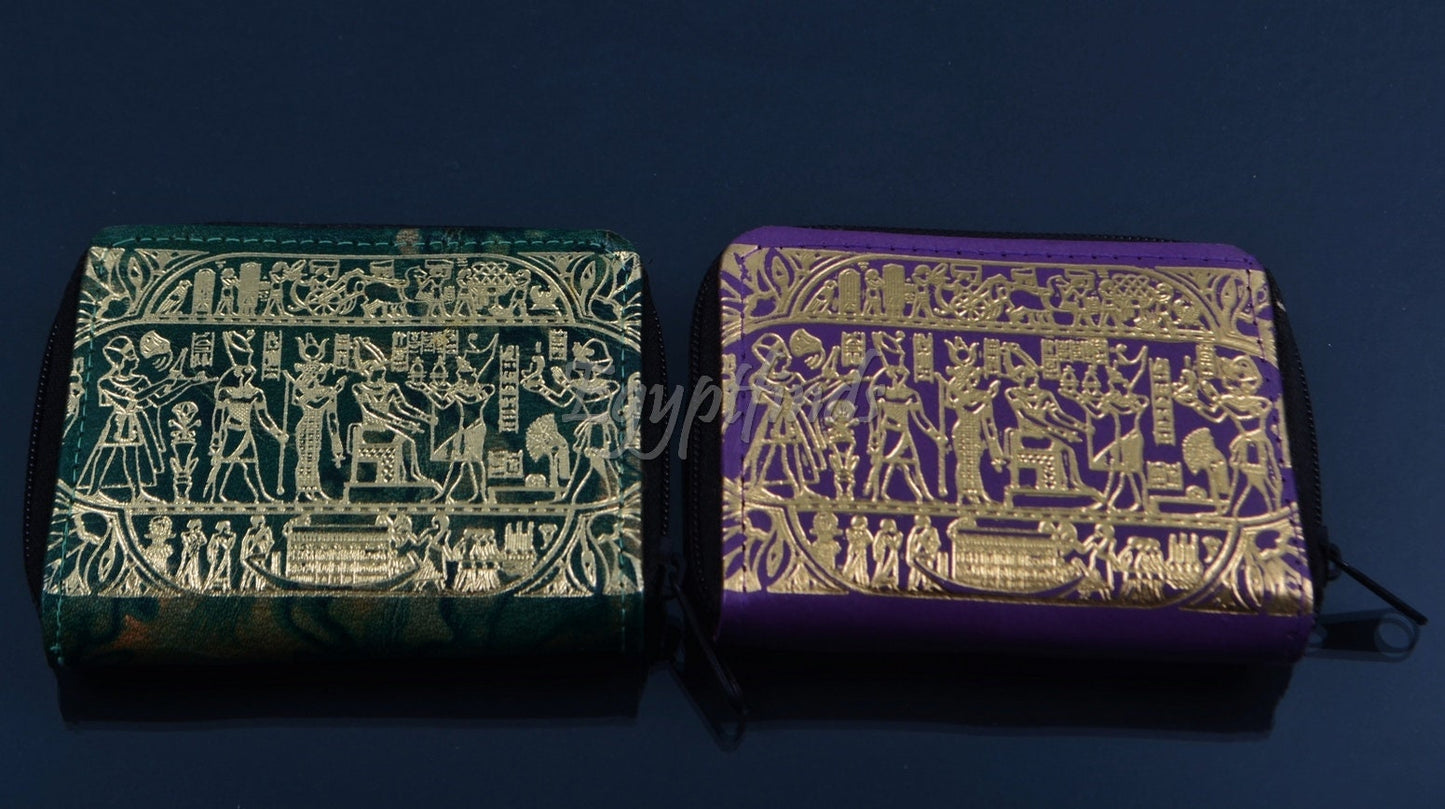 Egyptian Genuine Leather Horus Nekhbt And Osiris Coin Purse