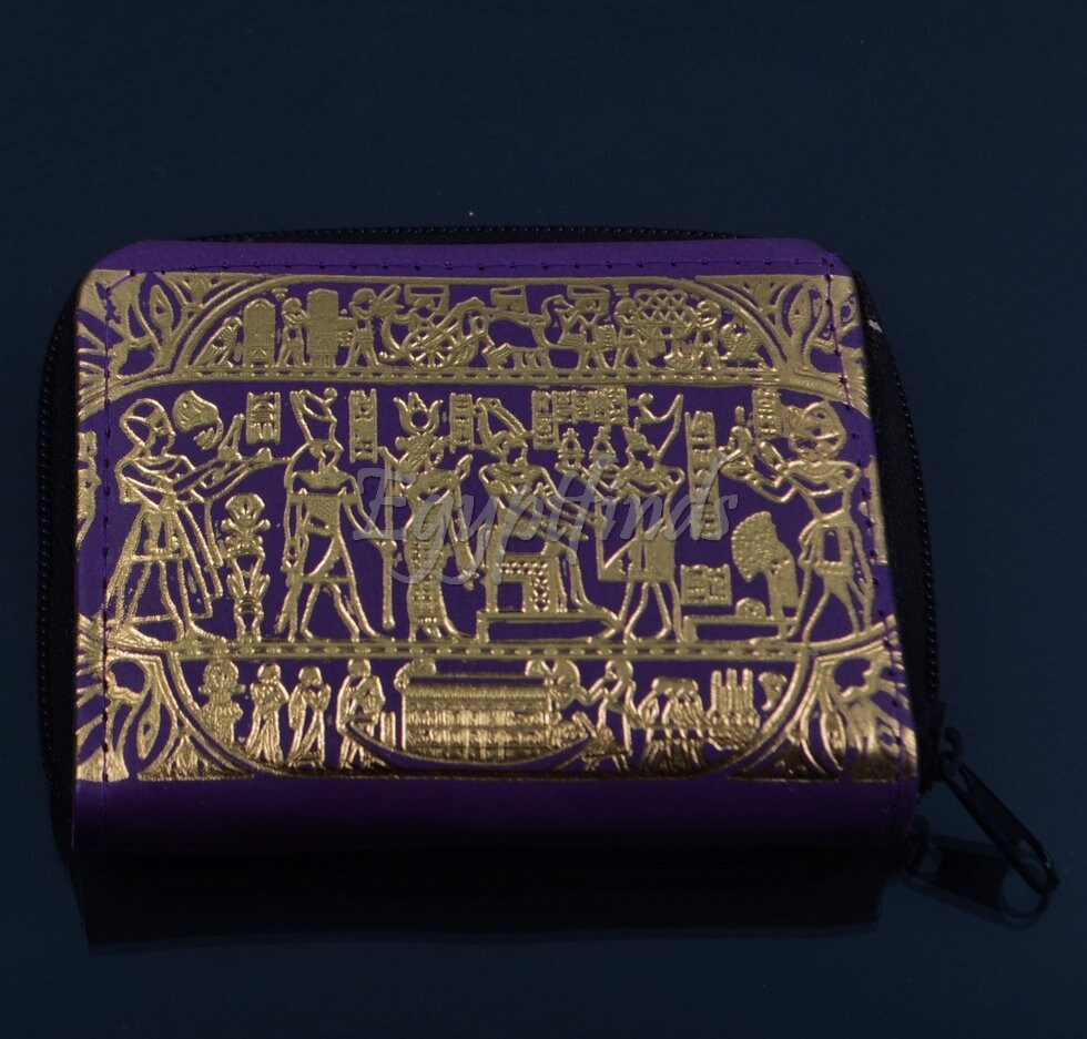 Egyptian Genuine Leather Horus Nekhbt And Osiris Coin Purse