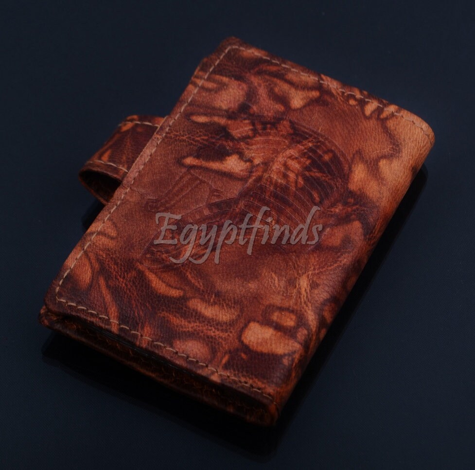 Egyptian Genuine Leather Falcon Horus Cards Wallet