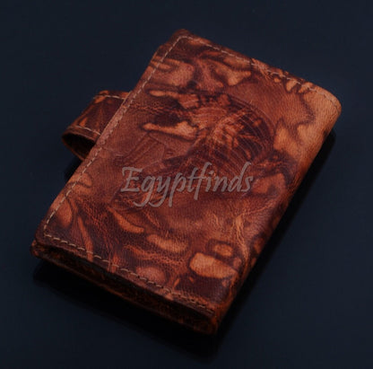 Egyptian Genuine Leather Falcon Horus Cards Wallet