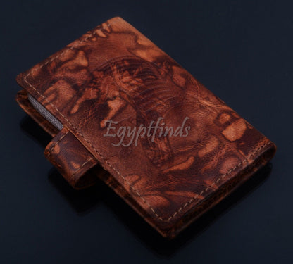 Egyptian Genuine Leather Falcon Horus Cards Wallet