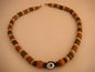 Tribal Evil Eye Egyptian Beaded Necklace With Wood Bead