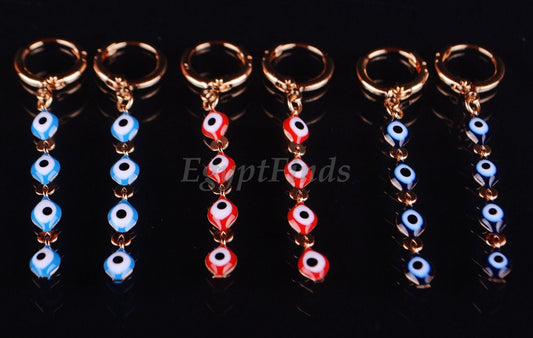 Egyptian Tribal Links Enameled Evil Eye Earrings Pick Your Color