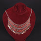 Egyptian Belly Dance lovely tribal silver plated orange necklace