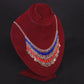 Egyptian Belly Dance lovely tribal silver plated red and blue necklace