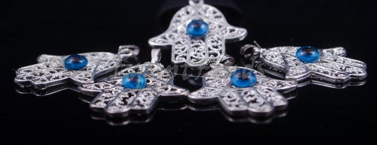 lot of 5 Egyptian Tribal Spiritual Evil Eye And Hamsa Charm