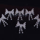 6 Pcs Islamic  Hijab Head Scarf Shayla Brooch Crystals Ribbon Safety Pins