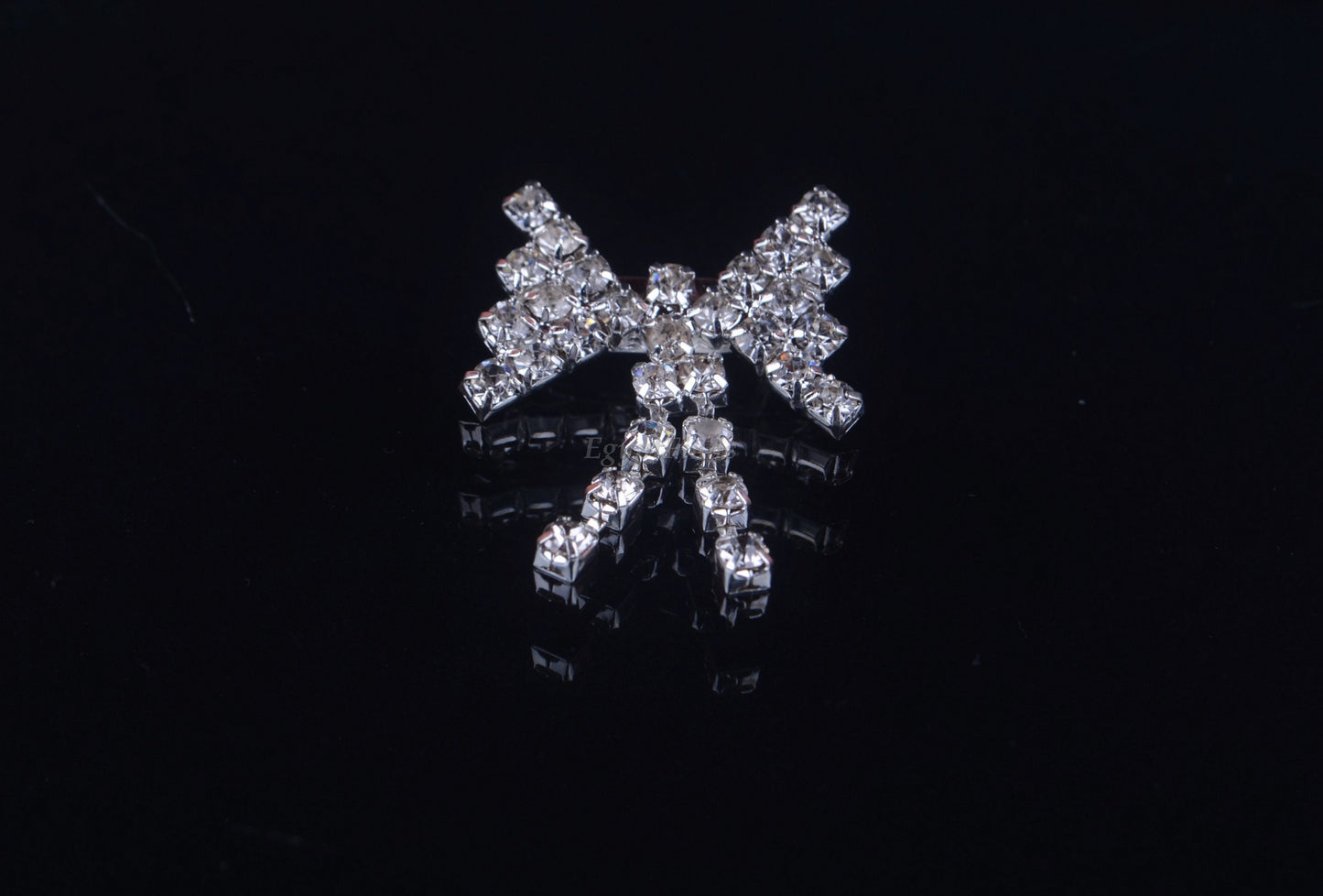 6 Pcs Islamic  Hijab Head Scarf Shayla Brooch Crystals Ribbon Safety Pins