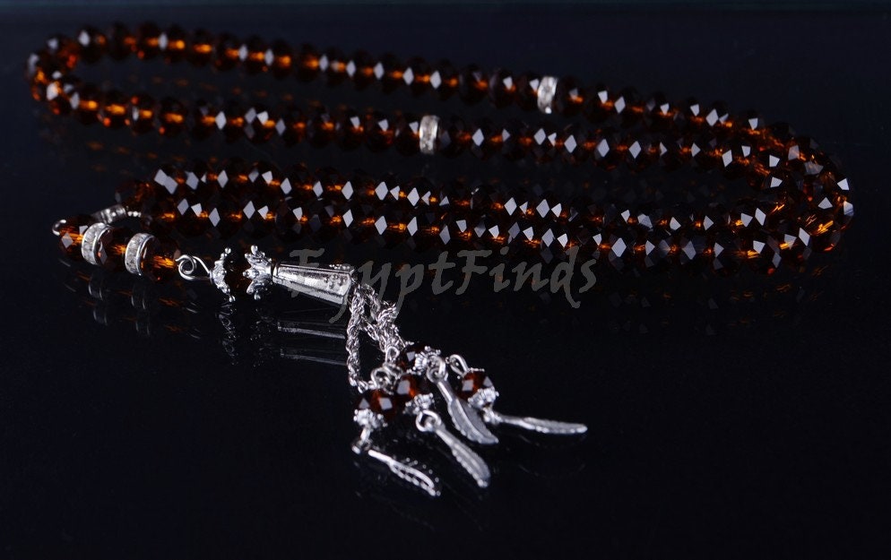Lot Of 6 Islamic Salah Crystal Prayer Beads 99 Misbaha Tasbih Sibha Masbaha