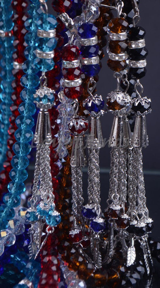 Lot Of 6 Islamic Salah Crystal Prayer Beads 99 Misbaha Tasbih Sibha Masbaha