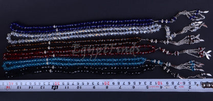 Lot Of 6 Islamic Salah Crystal Prayer Beads 99 Misbaha Tasbih Sibha Masbaha