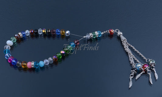 Islamic Salah MultiColored Crystal Prayer Beads 33 Misbaha Tasbih Sibha Masbaha
