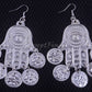 Egyptian Tribal Belly Dance Earrings Dancing Hamsa fatima hand Coin Evil Eye Gypsy Jewelry