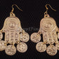 Egyptian Tribal Belly Dance Earrings Dancing Hamsa fatima hand Coin Evil Eye Gypsy Jewelry