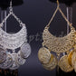 Egyptian Ethnic Belly Dance Earrings Dangle Coins Pierced Tribal Gypsy hippie earrings