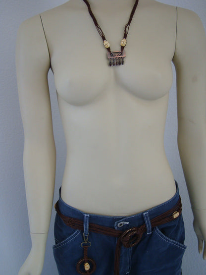 Egyptian Boho Scarab Hippie Belt And Necklace Set Gypsy Set - Egyptian Jewelry