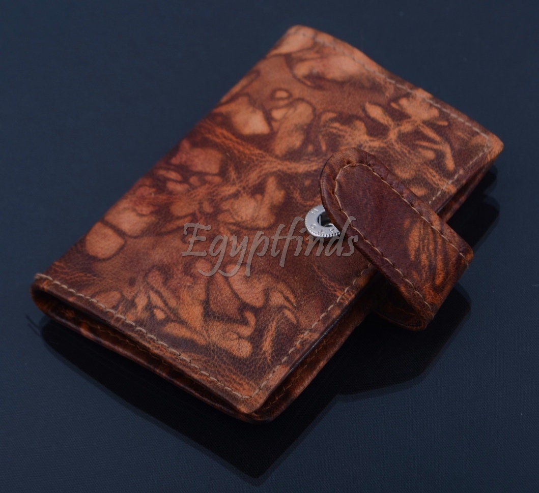Egyptian Genuine Leather Falcon Horus Cards Wallet