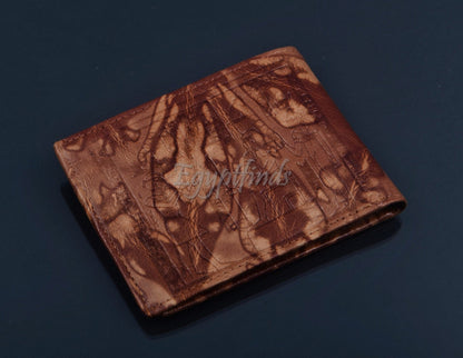 Egyptian Genuine Leather Sobek Crocodile Hathor & Ptah  Wallet