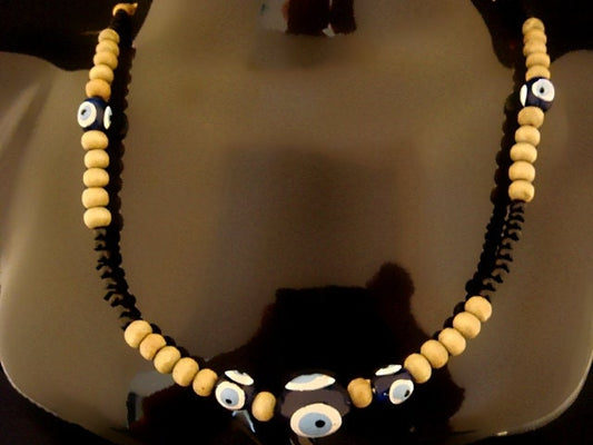 Egyptian Tribal Islamic evil eye beaded choker necklace and bracelet