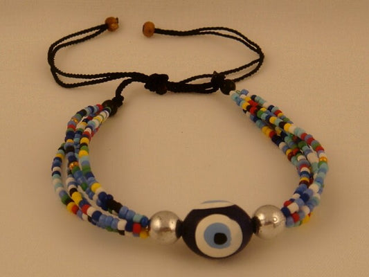 Egyptian Colorful Beaded Tribal Celtic Evil Eye Bracelet