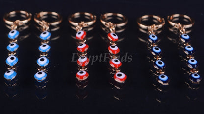 Egyptian Tribal Links Enameled Evil Eye Earrings Pick Your Color