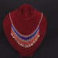 Egyptian Belly Dance lovely tribal silver plated red and blue necklace