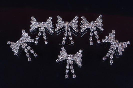 6 Pcs Islamic  Hijab Head Scarf Shayla Brooch Crystals Ribbon Safety Pins