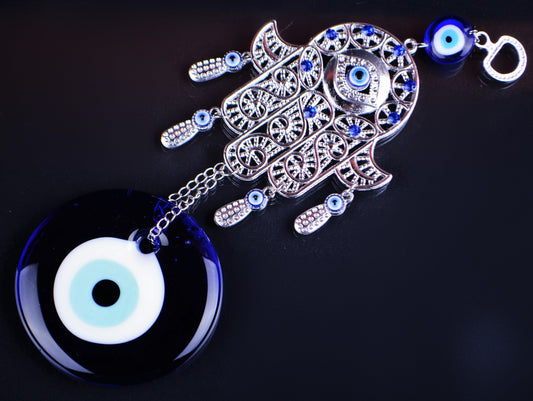 LRG Hand Of Fatima Hamsa Evil Eye Khamsa Islamic Door /Wall /Car Hanging