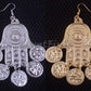 Egyptian Tribal Belly Dance Earrings Dancing Hamsa fatima hand Coin Evil Eye Gypsy Jewelry