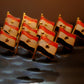 Lot Of 12 Egyptian Handmade Brass Enameled Egypt Flag Pins / Egypt Pin