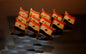 Lot Of 12 Egyptian Handmade Brass Enameled Egypt Flag Pins / Egypt Pin