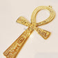 LRG Egyptian Solid Brass Ankh Life key  6.6" Engraved Hieroglyphics Wall Hanging