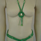 Egyptian Boho Scarabs Green Hippie Belt And Necklace Set Gypsy Set