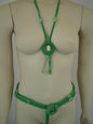 Egyptian Boho Scarabs Green Hippie Belt And Necklace Set Gypsy Set