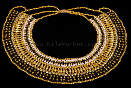 Elegant Egyptian Black & White Cleopatra Necklace