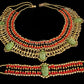 Wonderful Egyptian Beaded 5 Scarabs Cleopatra Scarab Necklace Collar & Bracelet Egyptian Jewelry beaded Collar Khepri Bracelet