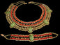 Wonderful Egyptian Beaded 5 Scarabs Cleopatra Scarab Necklace Collar & Bracelet Egyptian Jewelry beaded Collar Khepri Bracelet