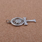 Egyptian Solid Silver Hallmarked Key Of Life Ankh Life Key Cross With Scarab Pendant Charm