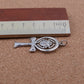 Egyptian Solid Silver Hallmarked Key Of Life Ankh Life Key Cross With Scarab Pendant Charm