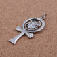 Egyptian Solid Silver Hallmarked Key Of Life Ankh Life Key Cross With Scarab Pendant Charm