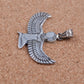 Egyptian Sterling Silver  Oxidized Isis With Hieroglyphics Pendant Charm