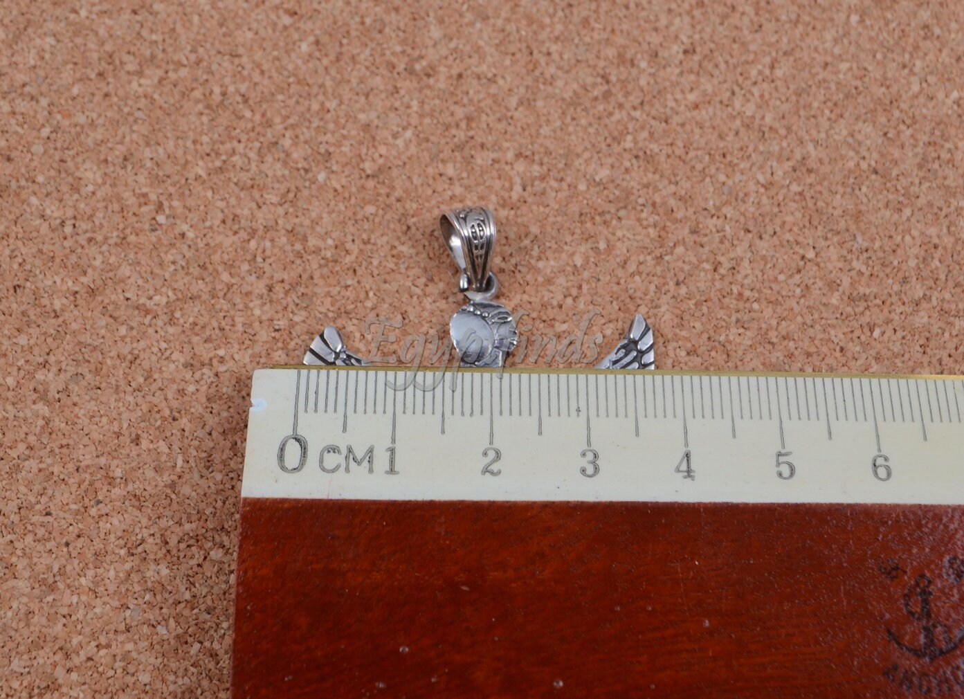 Egyptian Sterling Silver  Oxidized Isis With Hieroglyphics Pendant Charm