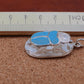 Large Egyptian Sterling Silver Turquoise Enamelled Scarab Luck Charm