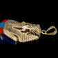 Egyptian Solid Sterling Silver Colored Inlaid Tutankhamun Tut Mummy Pendant Charm