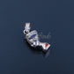 Solid Silver Egyptian Handmade Queen Nefertiti Inlaid Charm Pendant