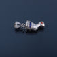 Solid Silver Egyptian Handmade Queen Nefertiti Inlaid Charm Pendant