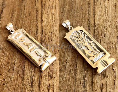 Wide Egyptian Framed Thick Name Personalized Sterling Silver Cartouche , WORLD WIDE Express Shipping